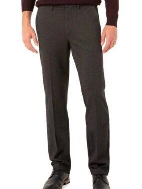 Liverpool Men's Size 38x30 Black Pin Dot Saville Slim Fit Knit Dress Pants